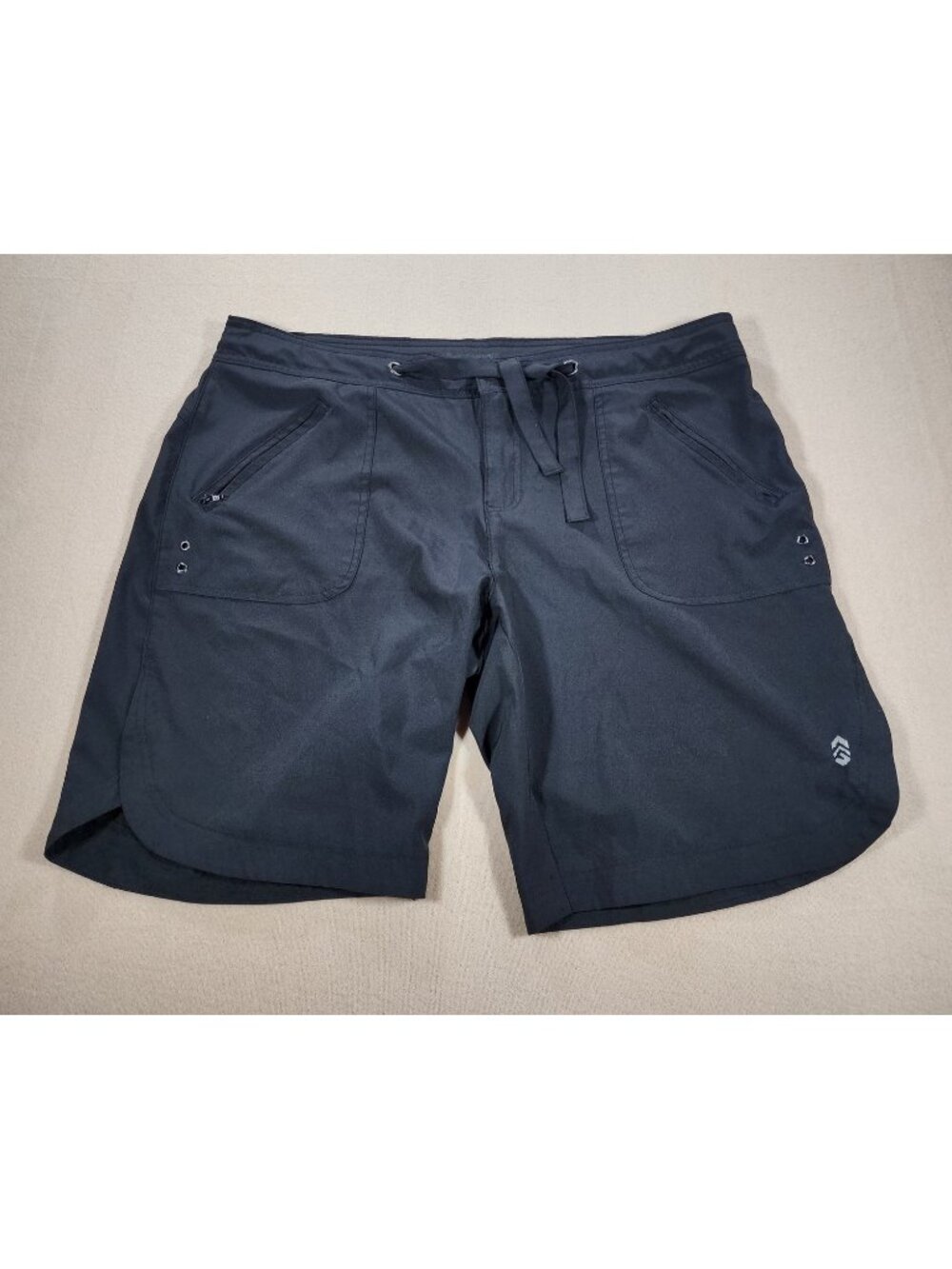 Free Country Board Shorts Womens XL Black Bermuda Pockets Drawstring Casual